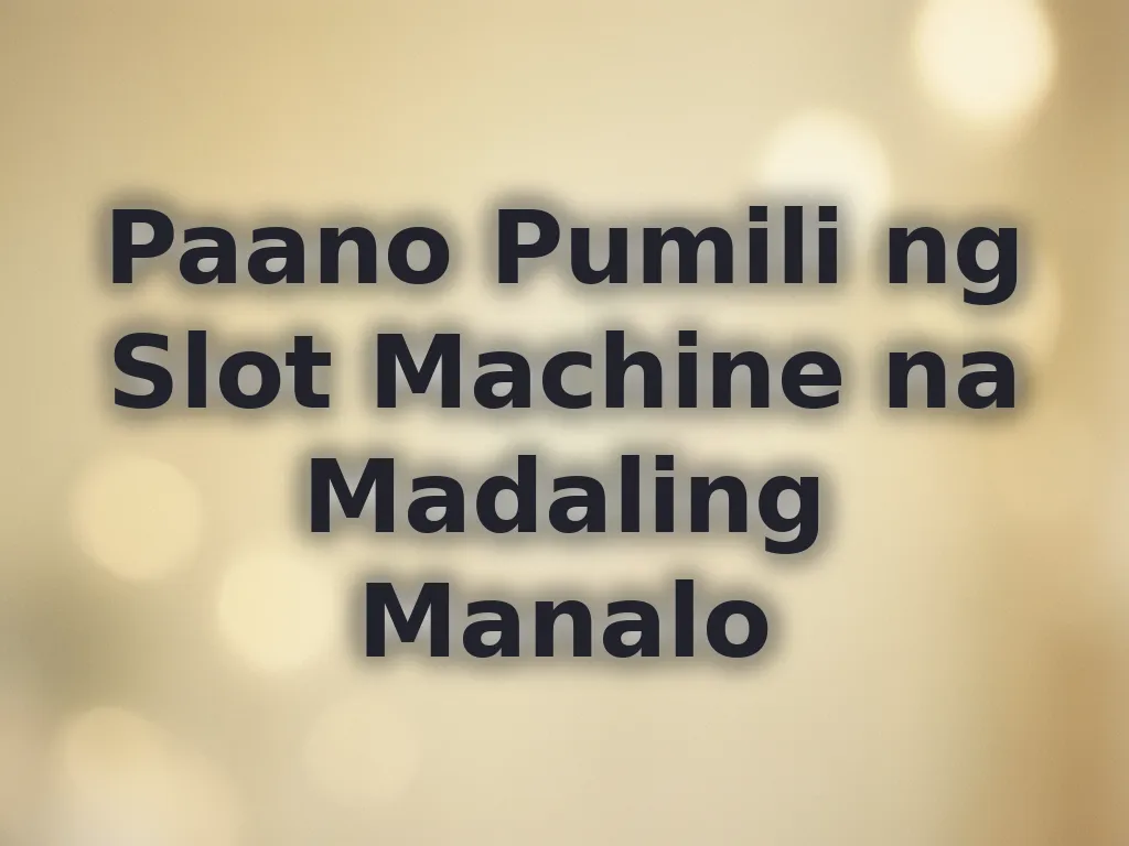 Pagpili ng slots